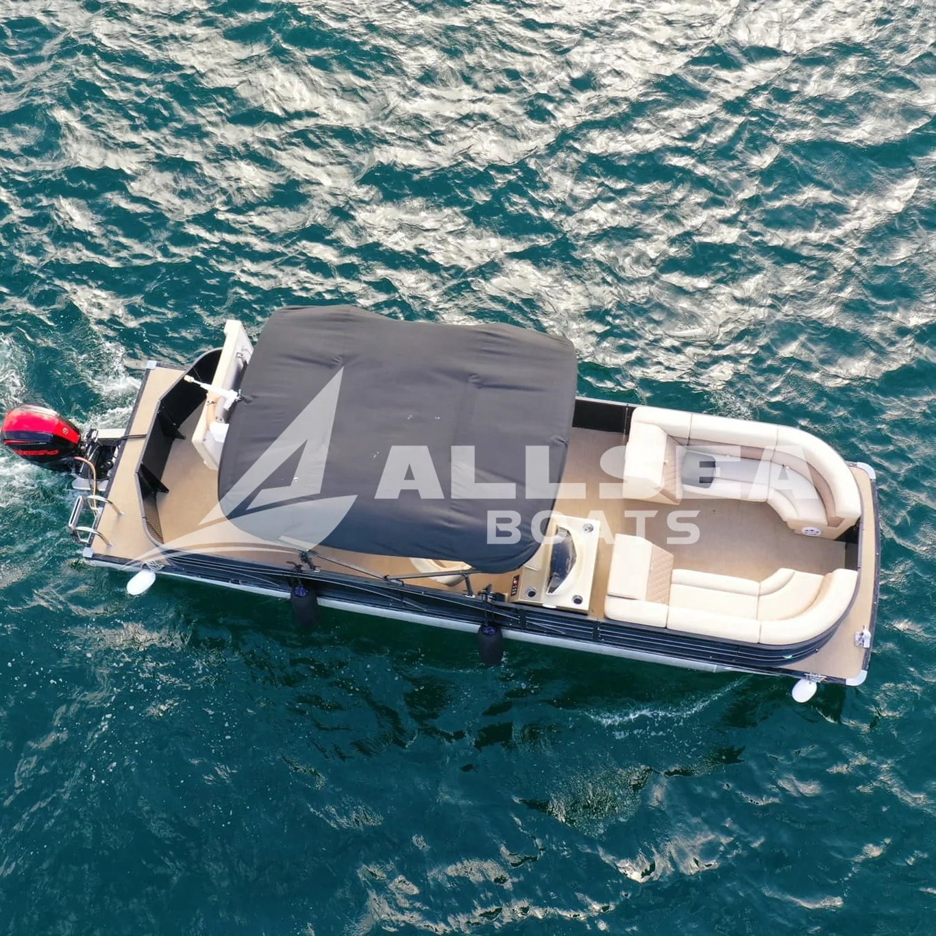 Luxury 19ft Aluminum Speed Pontoon Boat with Outboard Engine for Family Fishing and Water Entertainment